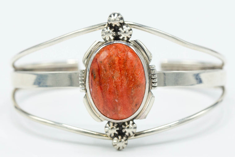 SW Sterling Silver with Orange Spiny Oyster