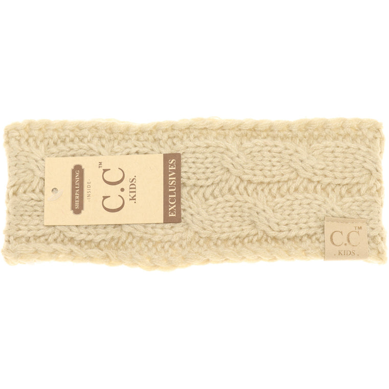 CC Beanie Kids Solid Cable Knit CC Head Wrap