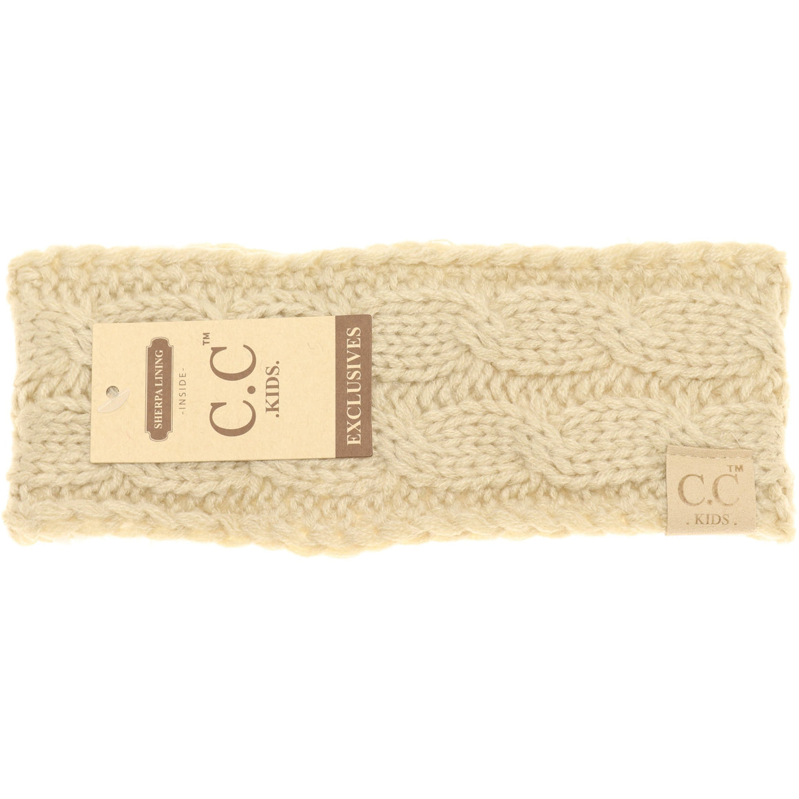 CC Beanie Kids Solid Cable Knit CC Head Wrap