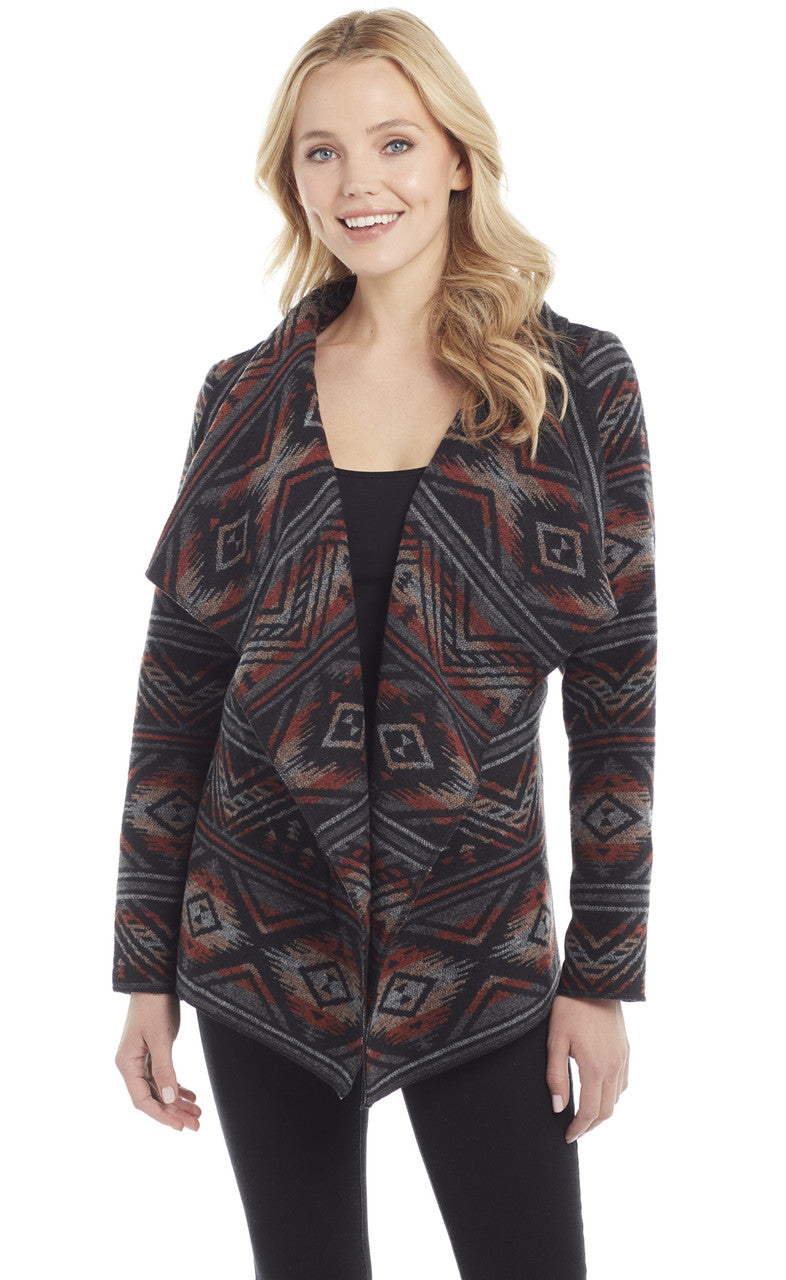 Cripple Creek Multi-Colored Long Sleeve Open Front Jacket-CR 15349