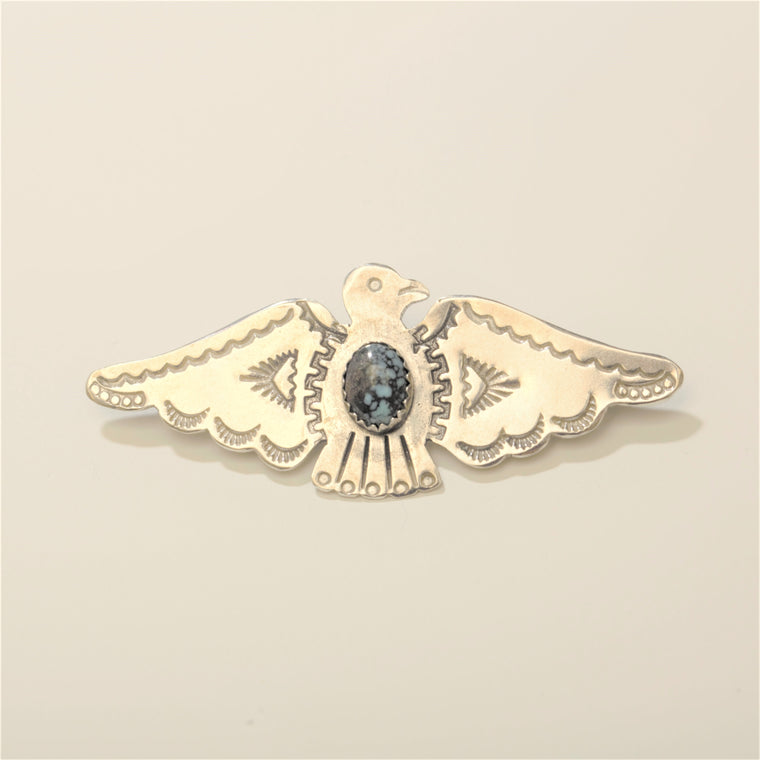 Sterling Silver Tunderbird Hat Pin with Turquoise