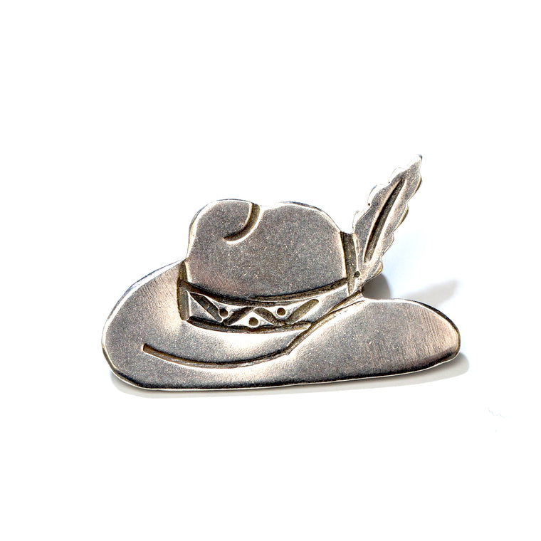 Sterling Silver Cowboy Hat Pin for a Hat