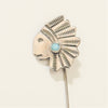 Sterling Silver Indian Head with Turquoise Hat Pin