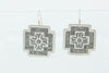 SW Sterling Silver Stamped Cross Earrings