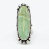 SW Sterling Silver Green Turquoise Long Oval Ring