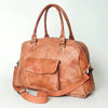 AD Leather Duffle Bag w/Shoulder Strap