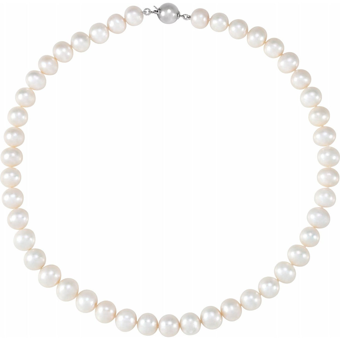 ST Sterling Freshwater White Cultured Pearl Necklace