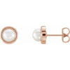 14K Rose 5.5-6 mm Freshwater Cultured Pearl Earrings