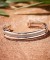 Sterling Silver Rope-accent Cuff