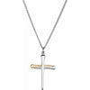 14K Yellow Gold-Plated Sterling Silver Nail Cross 24" Necklace