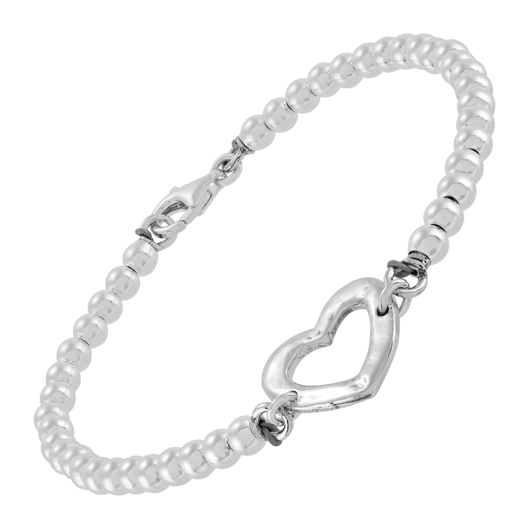 Silpada 'Heart and Beads' Sterling Silver Bracelet, 7.5"