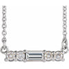 Sterling Silver Imitation Cubic Zirconia & 1/5 CTW Natural Diamond 18" Necklace