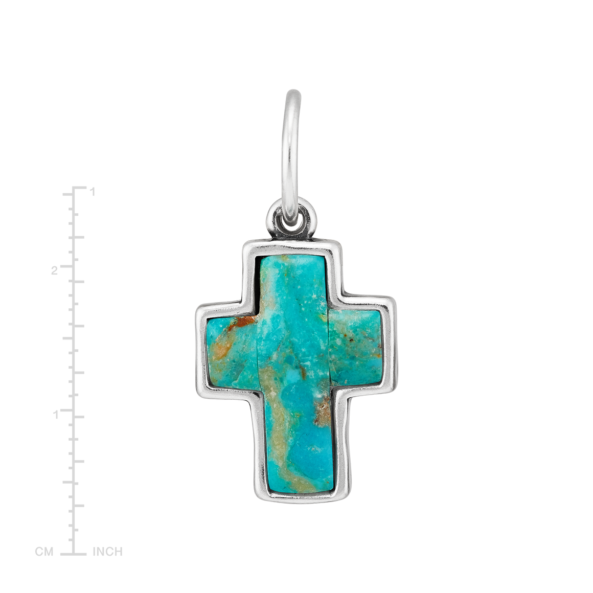 Silpada 'Blue Divine' Sterling Silver Compressed Turquoise Cross Pendant Charm