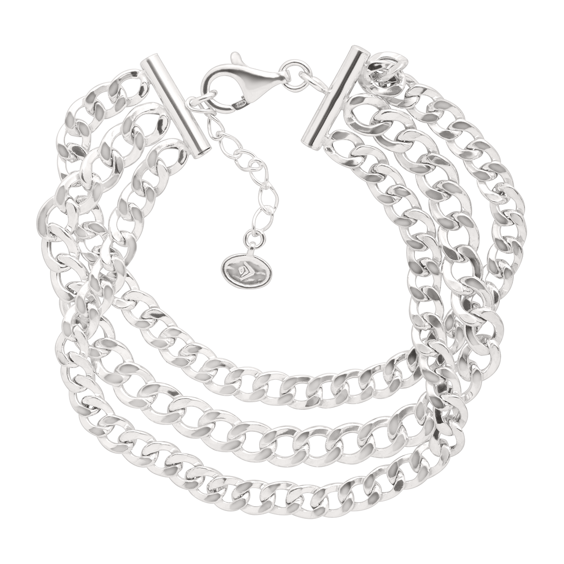 Silpada 'Palermo' Triple-Chain Link Bracelet in Sterling Silver, 7"+ 1" Extender