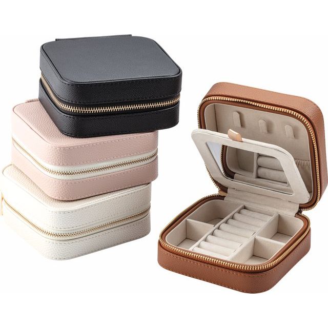 Leatherette Jewelry Case with Mirror