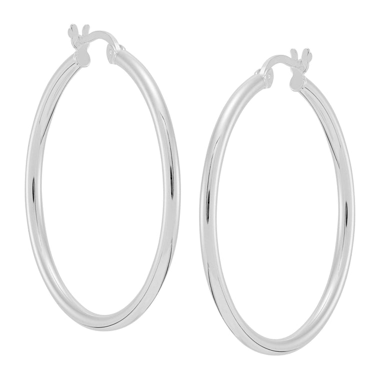 Silpada 'Downtown Taste' Tube Hoop Earrings in Sterling Silver