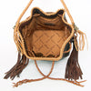 AD Brown Leather Bucket Bag