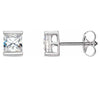 Sterling Silver 5x5 mm Square Cubic Zirconia Earrings