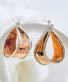 Sterling Silver & Bronze Folded Drop Earrings