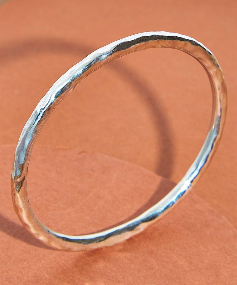 Bs-005 Sterling Silver Hammered Oval Cuff