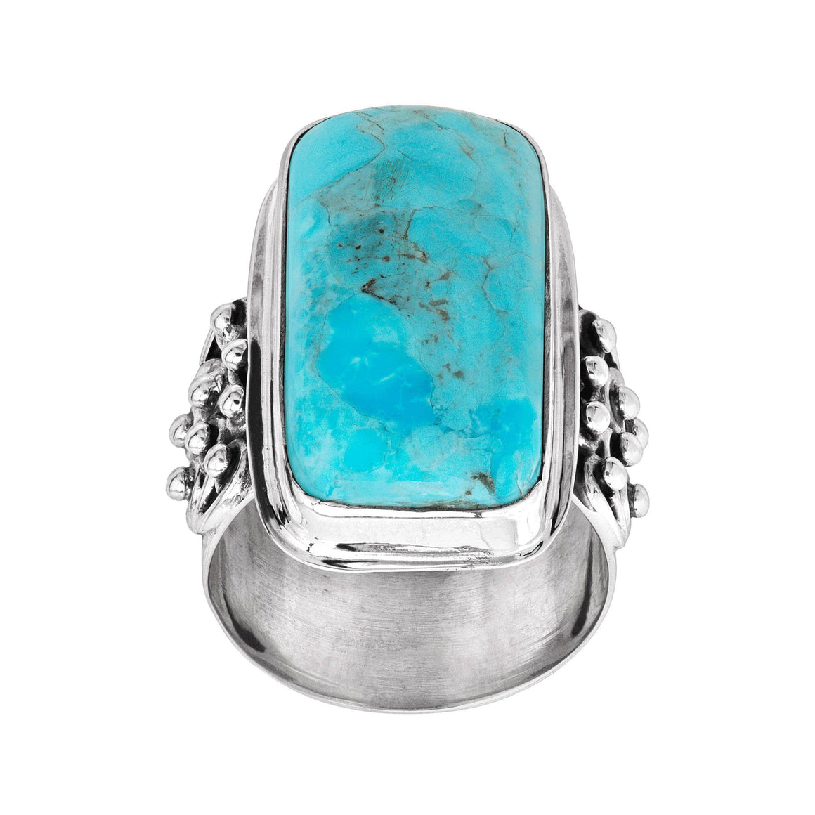 Silpada Big Spring Compressed Mojave Turquoise  Ring, Silver